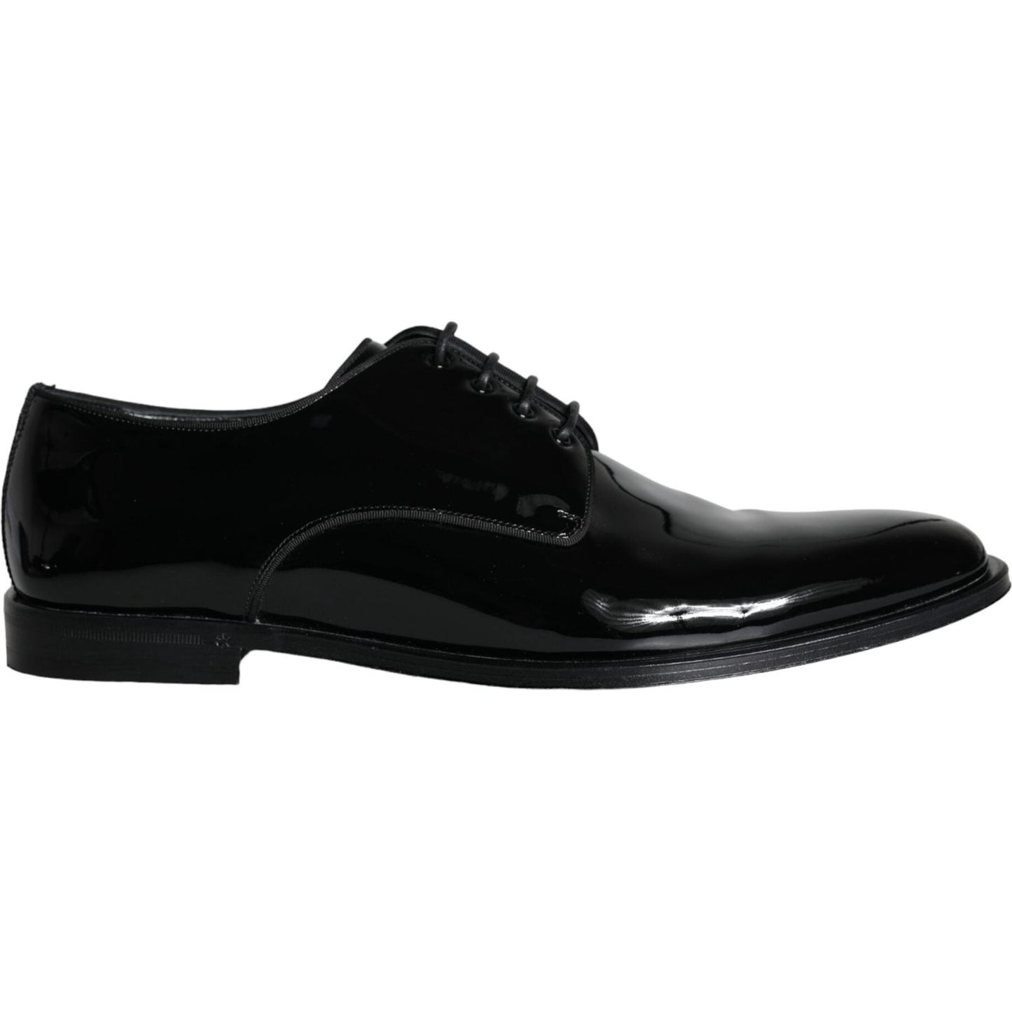 Dolce & Gabbana Black Calfskin Leather Derby Men Dress Shoes Dolce & Gabbana Black