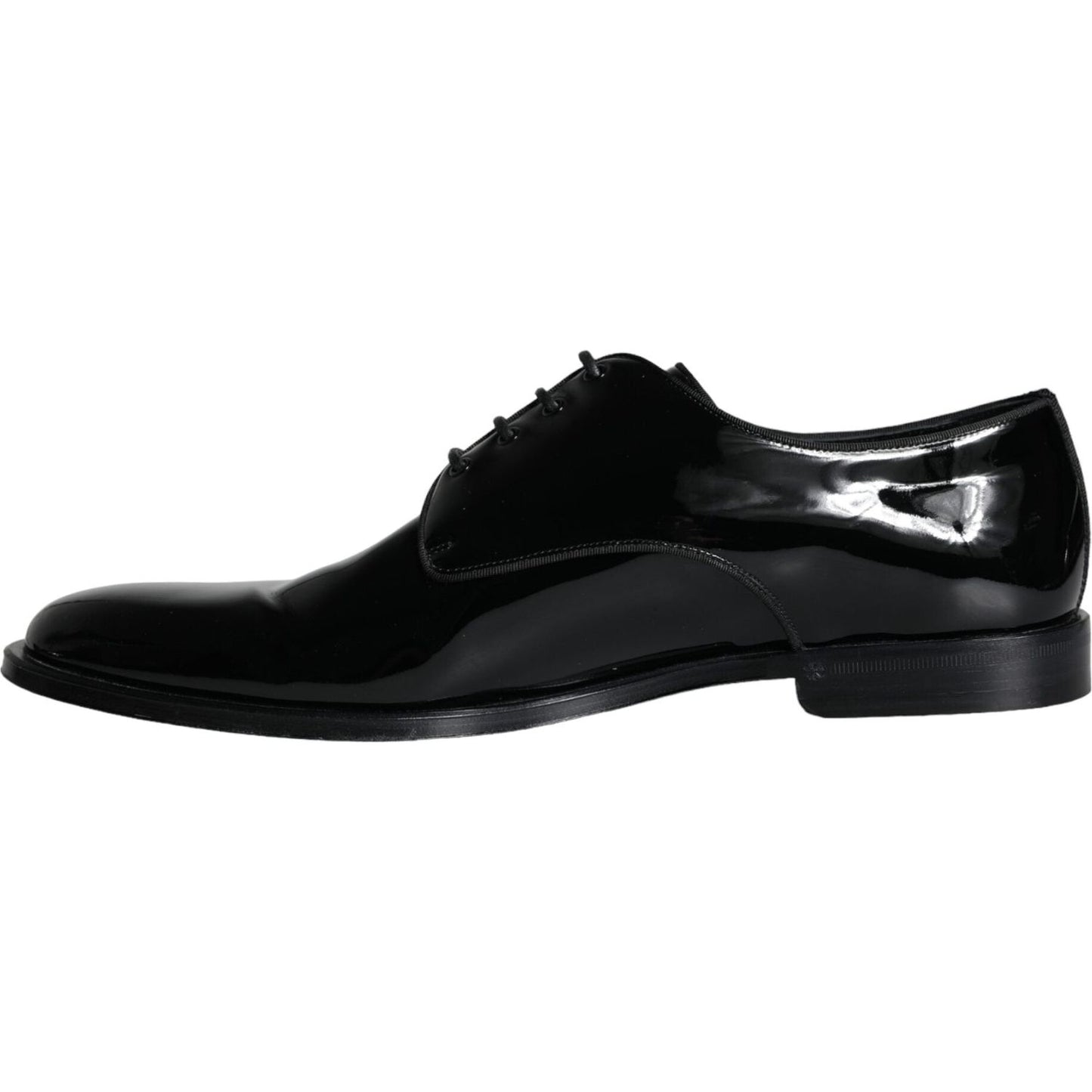 Dolce & Gabbana Black Calfskin Leather Derby Men Dress Shoes Dolce & Gabbana Black