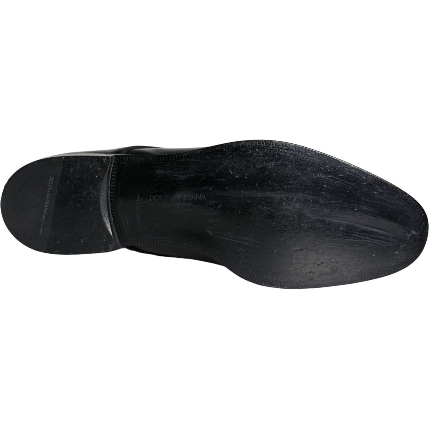 Dolce & Gabbana Black Calfskin Leather Derby Men Dress Shoes Dolce & Gabbana Dark Slate Gray