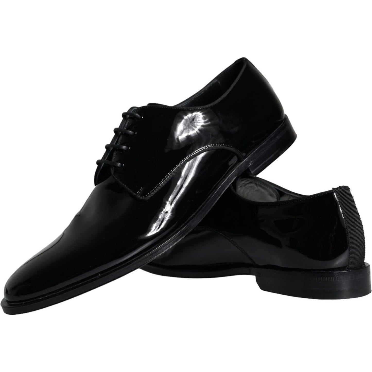 Dolce & Gabbana Black Calfskin Leather Derby Men Dress Shoes Dolce & Gabbana Black