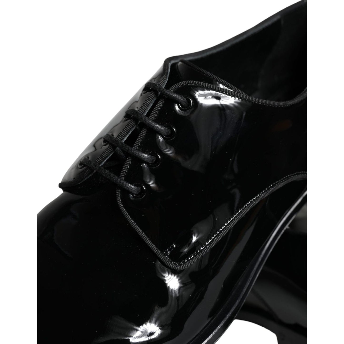 Dolce & Gabbana Black Calfskin Leather Derby Men Dress Shoes Dolce & Gabbana Black