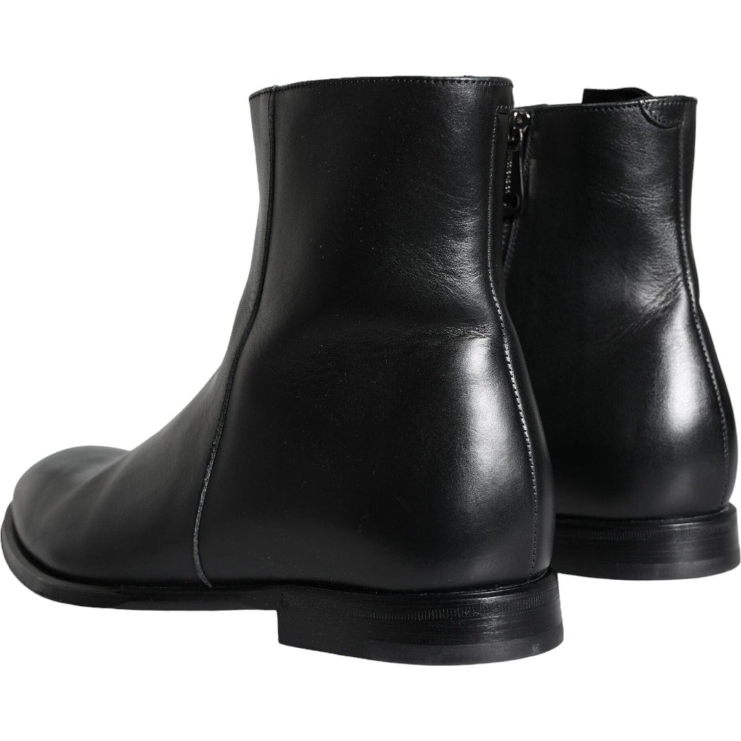Dolce & Gabbana Black Calf Leather Men Ankle Boots Men Shoes Dolce & Gabbana Black