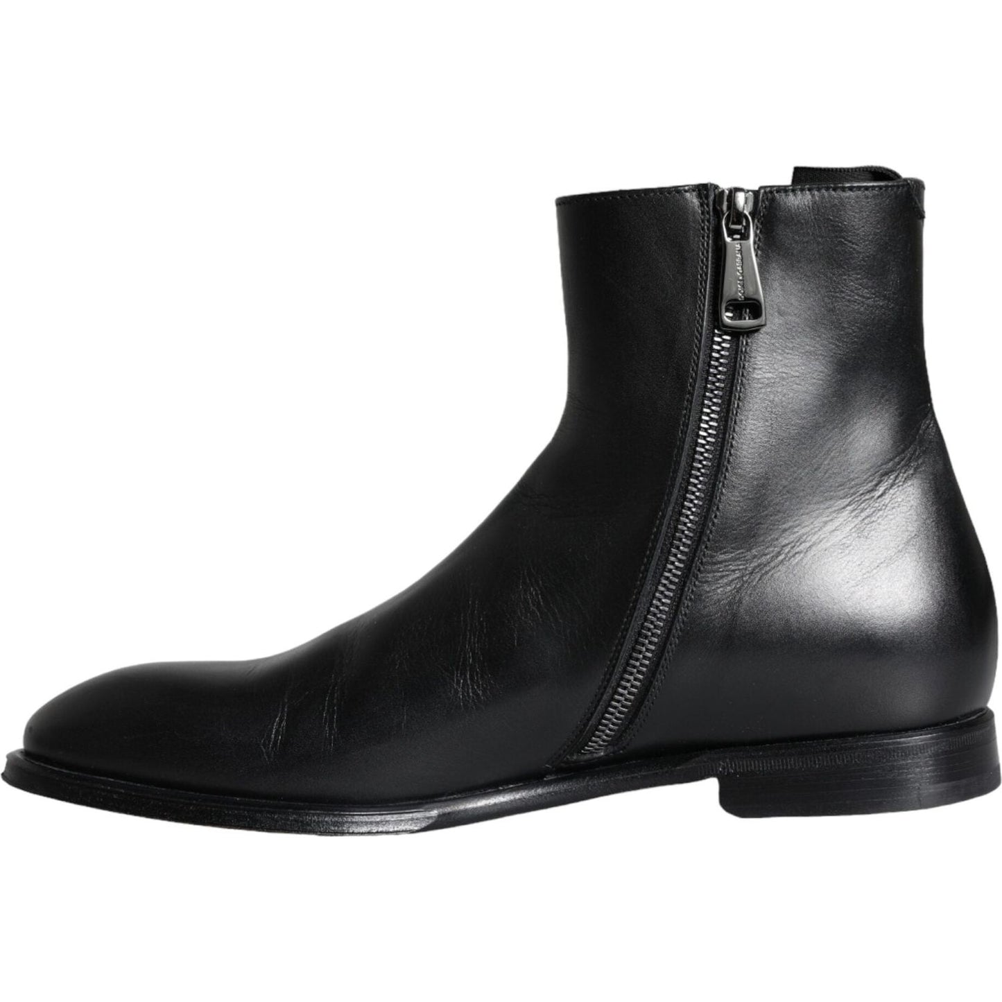 Dolce & Gabbana Black Calf Leather Men Ankle Boots Men Shoes Dolce & Gabbana Dark Slate Gray