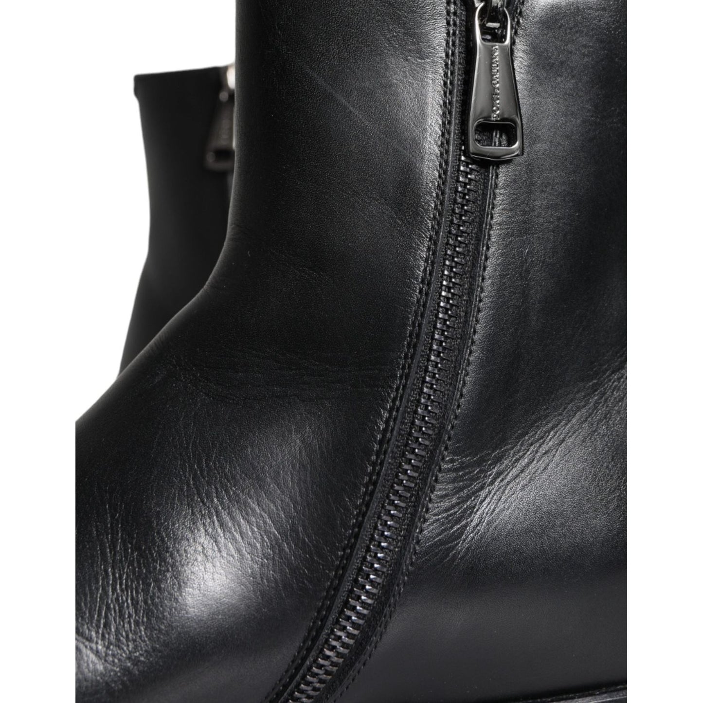 Dolce & Gabbana Black Calf Leather Men Ankle Boots Men Shoes Dolce & Gabbana Dark Slate Gray