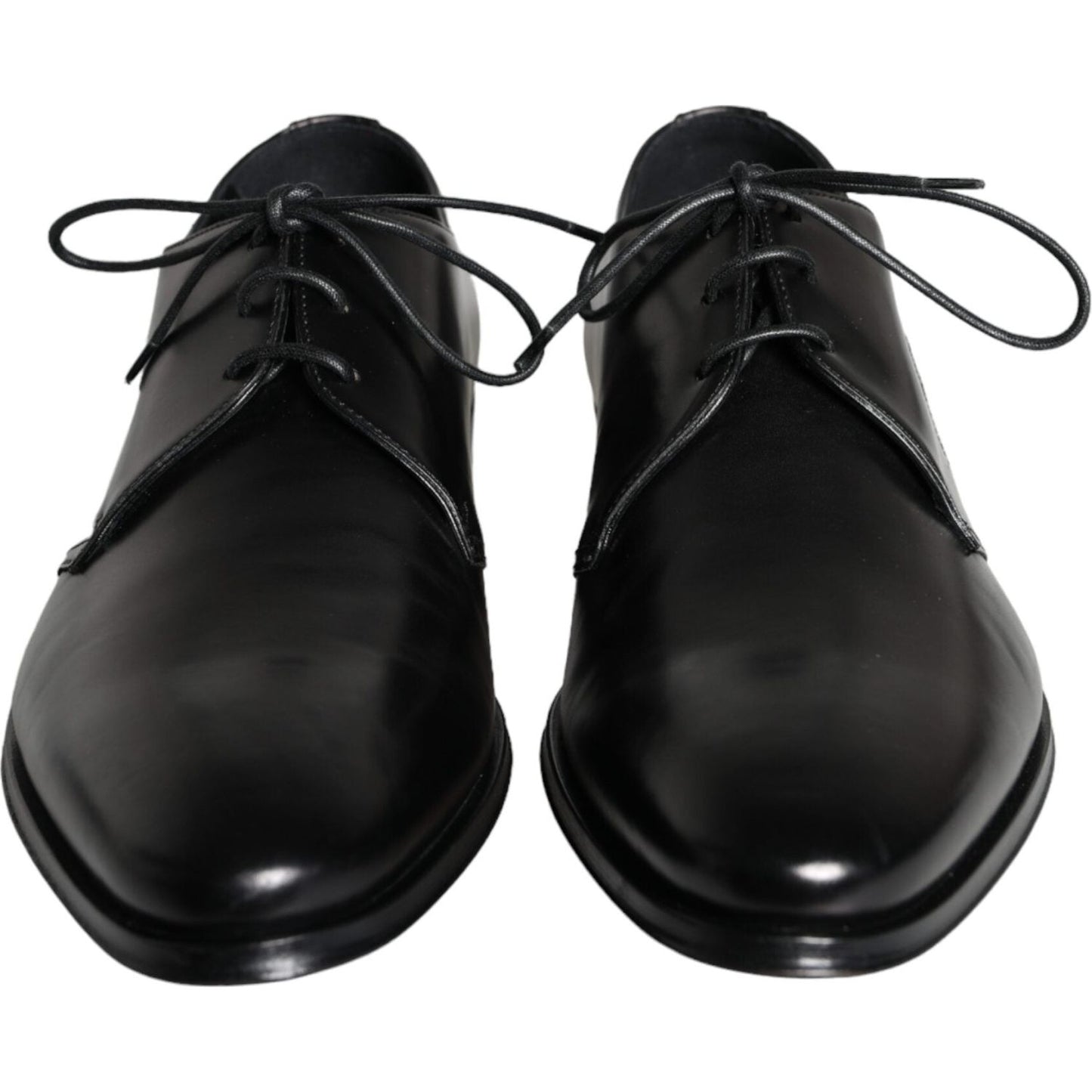 Dolce & Gabbana Black Calfskin Leather Derby Men Dress Shoes Dolce & Gabbana Black