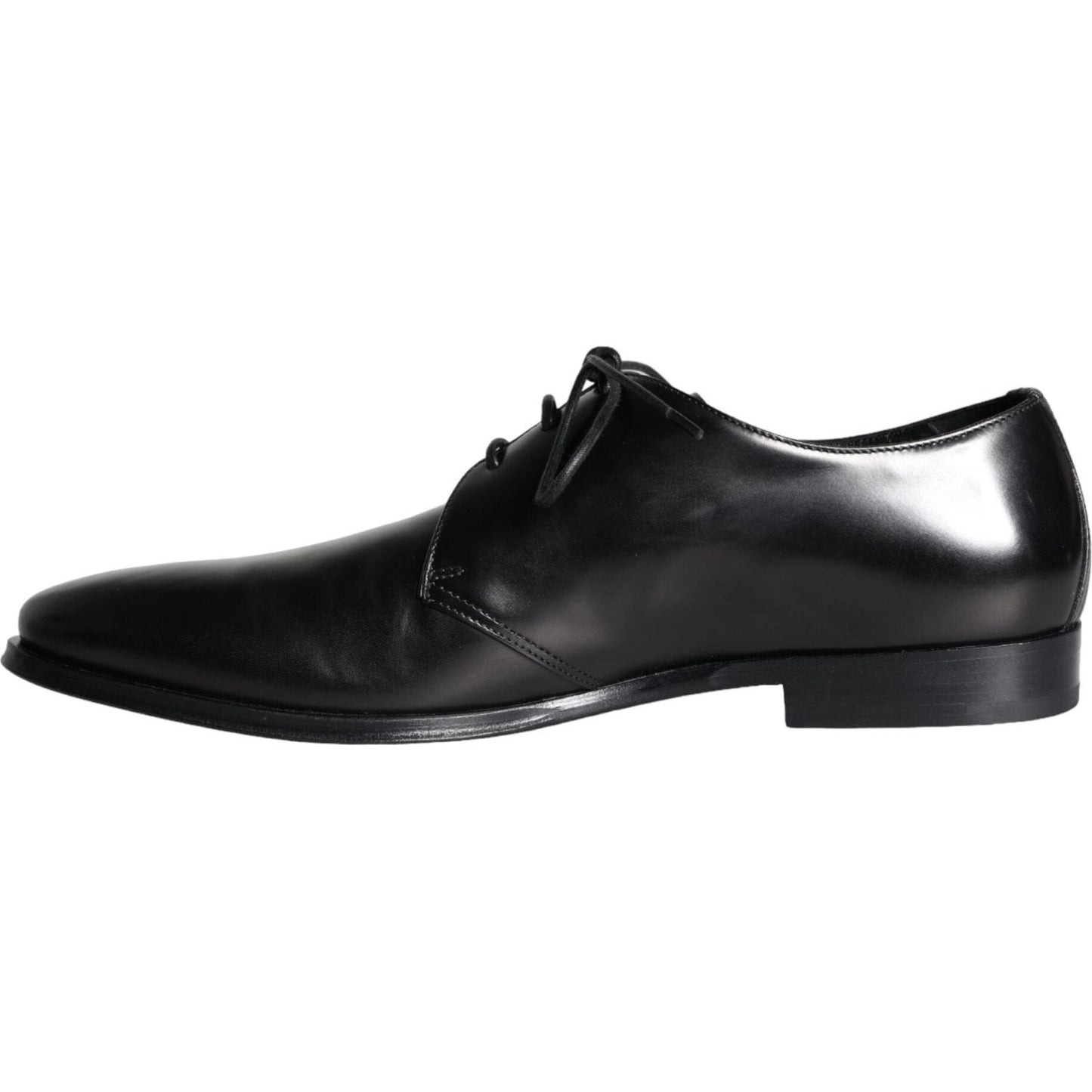 Dolce & Gabbana Black Calfskin Leather Derby Men Dress Shoes Dolce & Gabbana Black