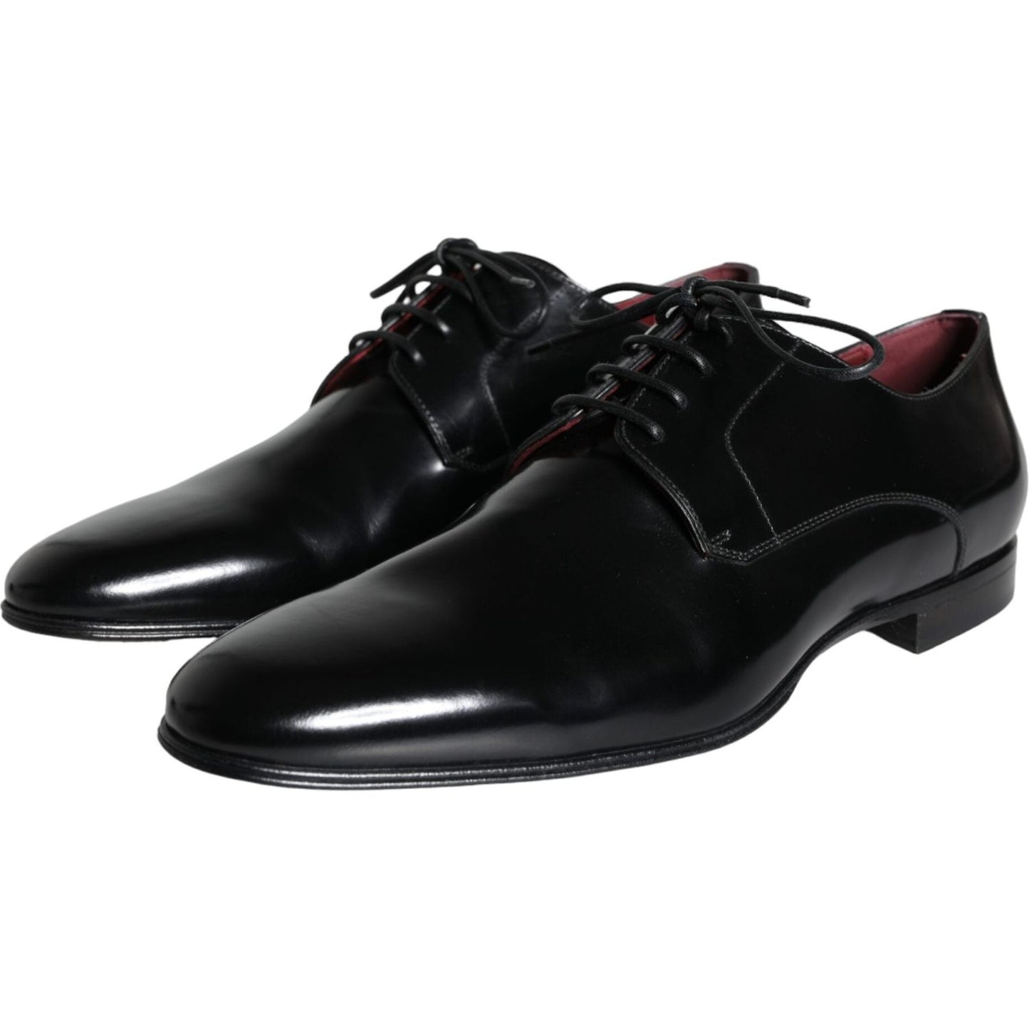 Dolce & Gabbana Black Calfskin Leather Derby Dress Men Shoes Dolce & Gabbana Black