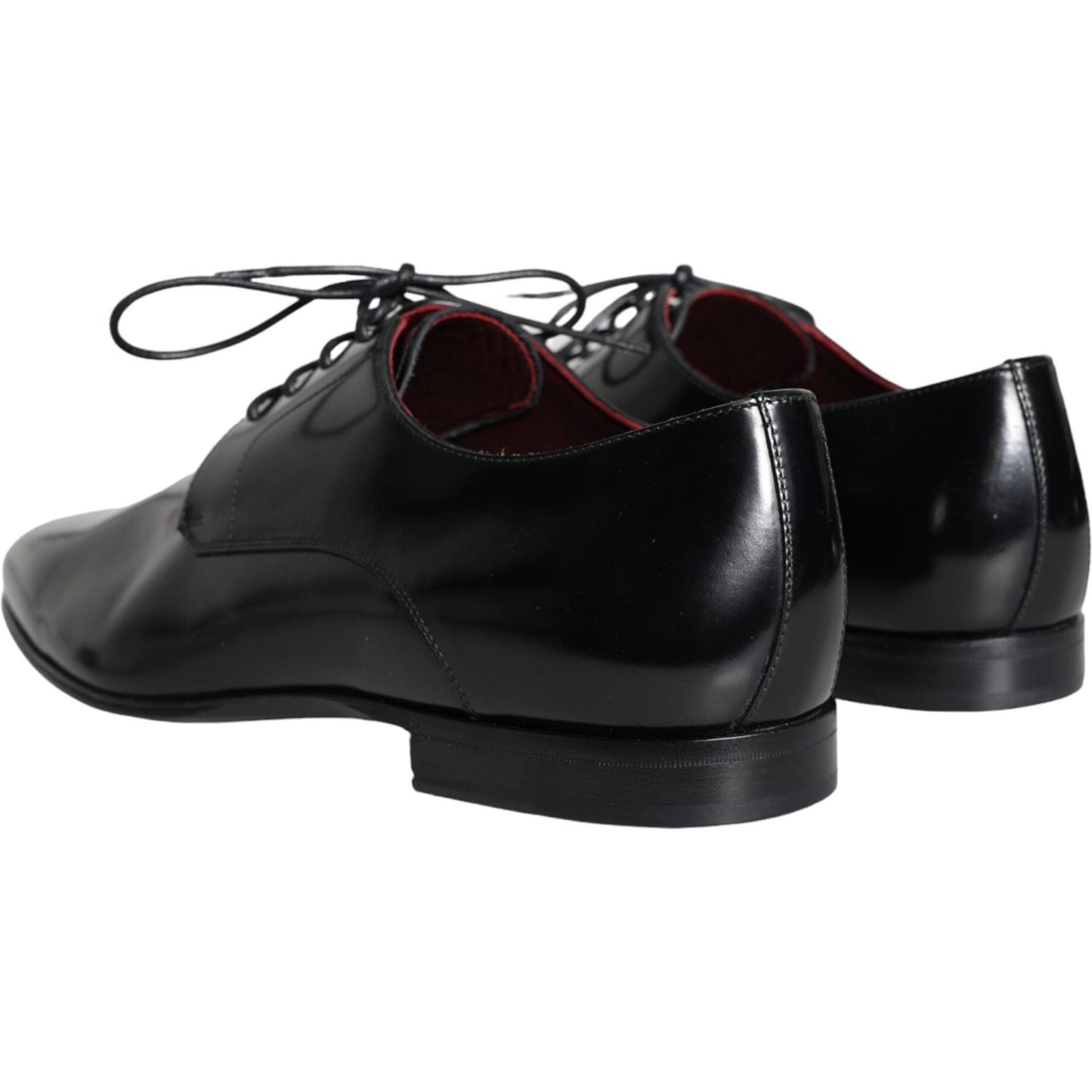 Dolce & Gabbana Black Calfskin Leather Derby Dress Men Shoes Dolce & Gabbana Black