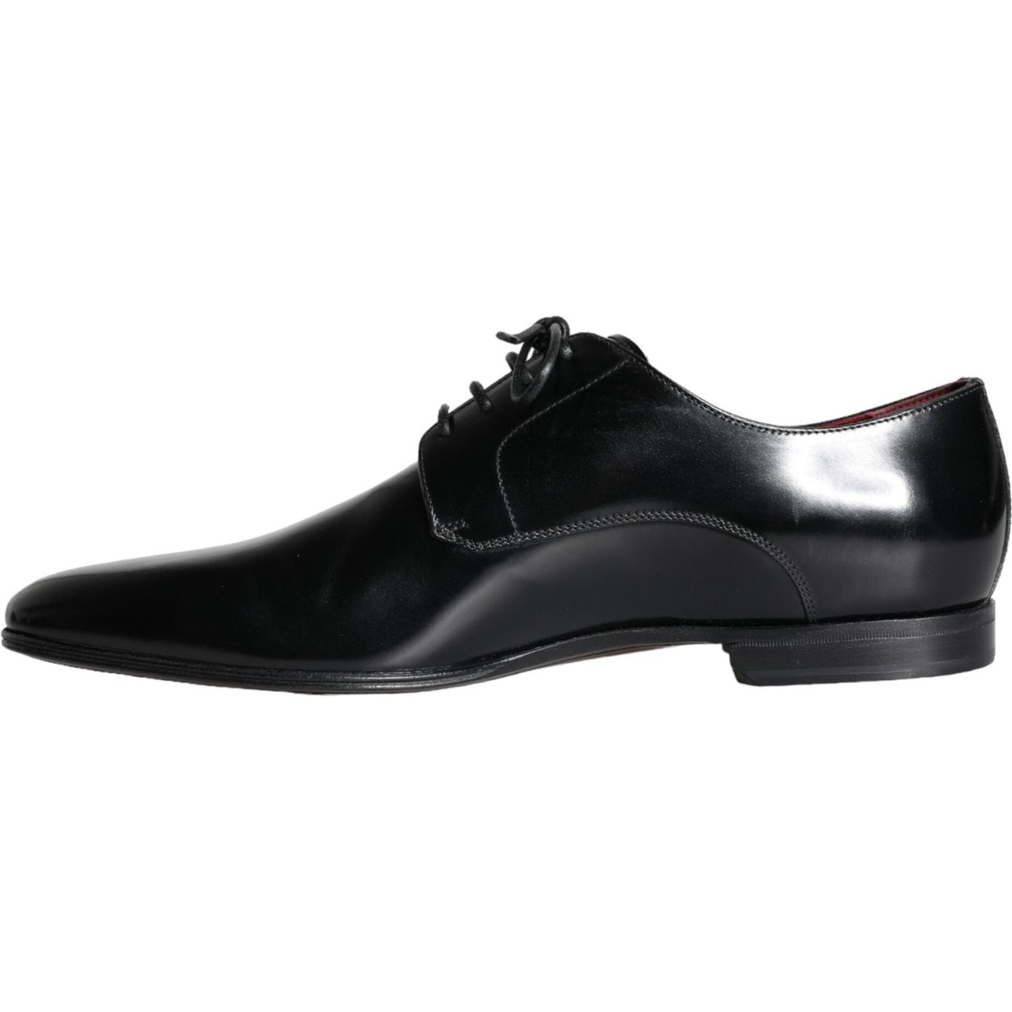 Dolce & Gabbana Black Calfskin Leather Derby Dress Men Shoes Dolce & Gabbana Black