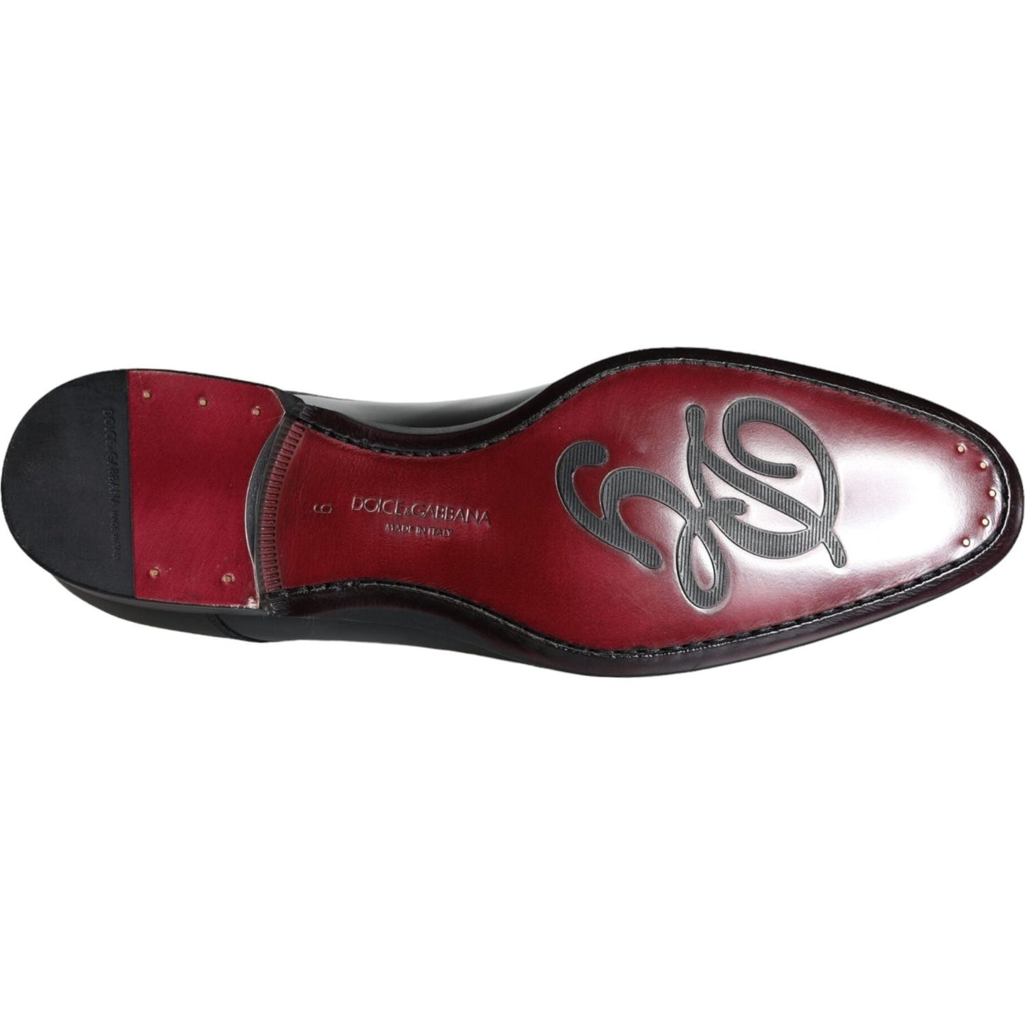 Dolce & Gabbana Black Calfskin Leather Derby Dress Men Shoes Dolce & Gabbana Saddle Brown