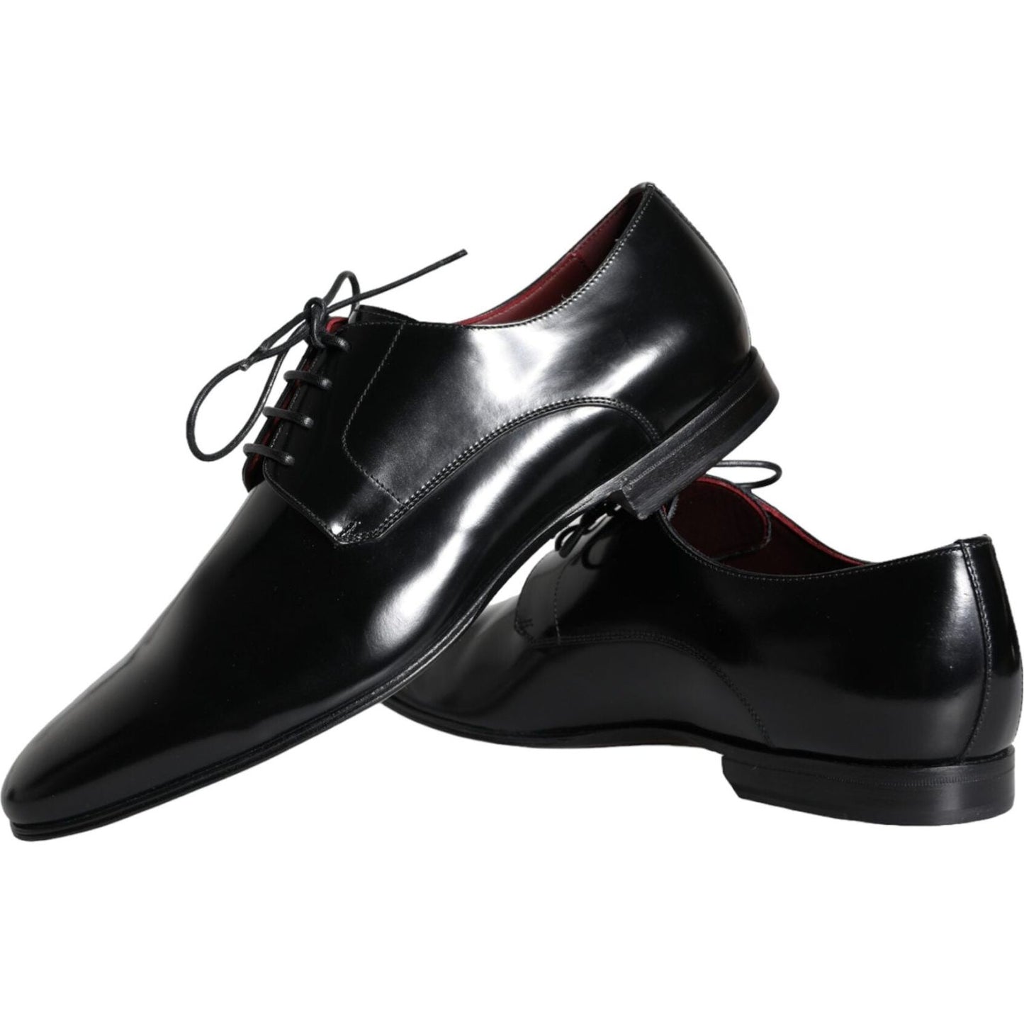 Dolce & Gabbana Black Calfskin Leather Derby Dress Men Shoes Dolce & Gabbana Black