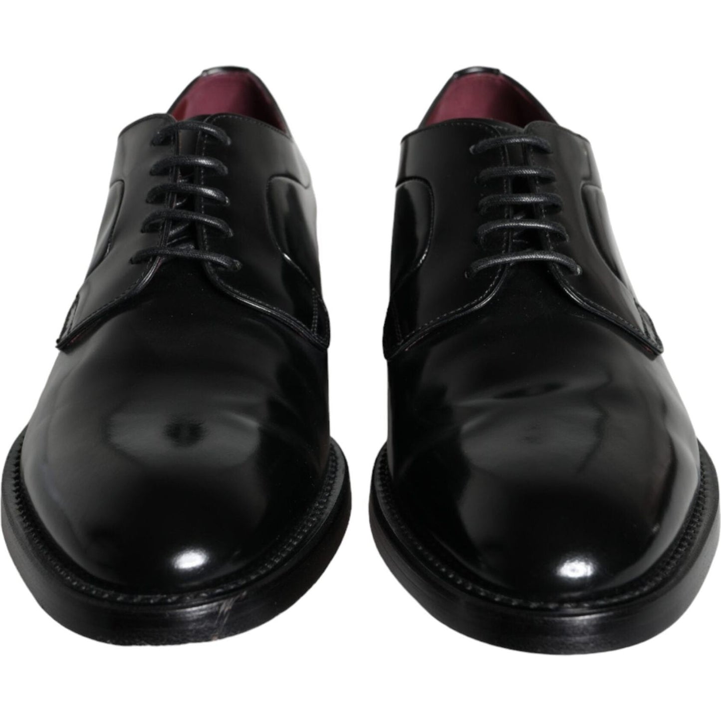 Dolce & Gabbana Black Calfskin Leather Derby Men Dress Shoes Dolce & Gabbana Black