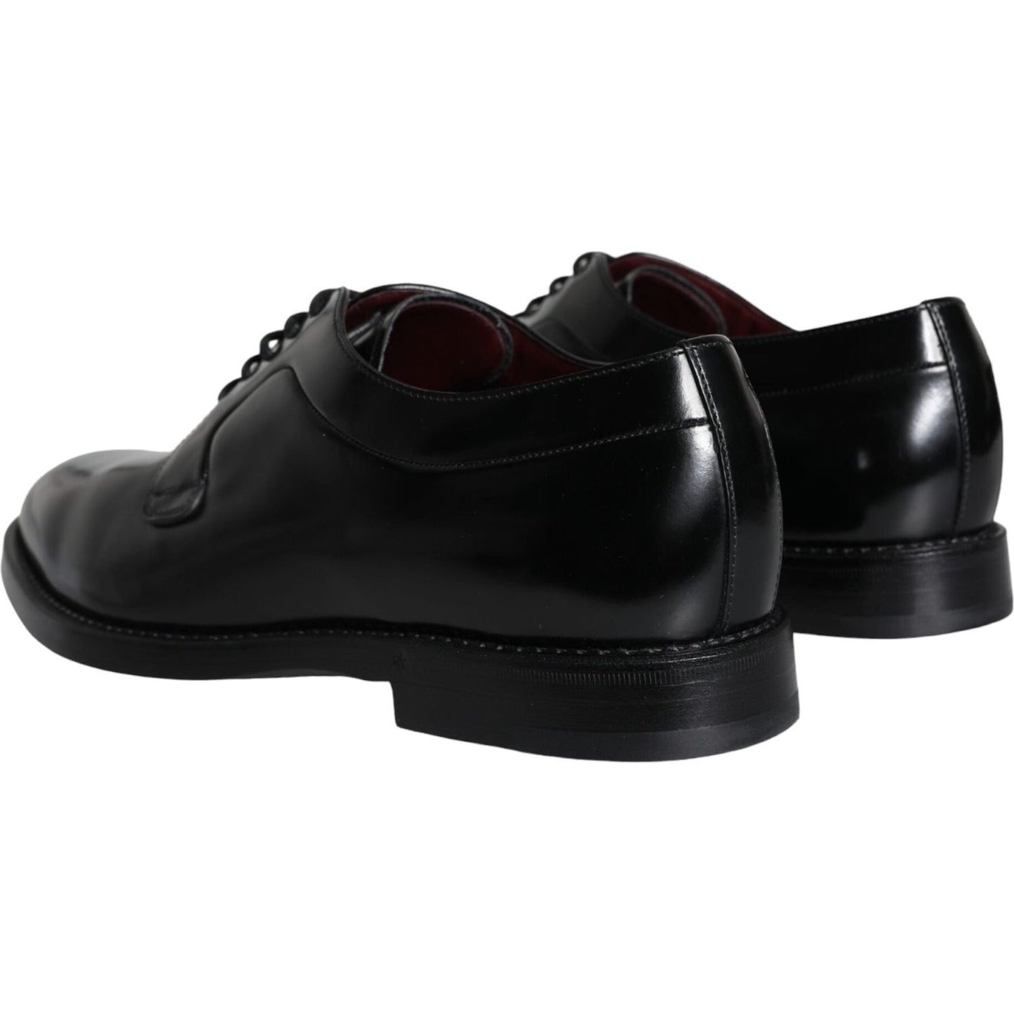 Dolce & Gabbana Black Calfskin Leather Derby Men Dress Shoes Dolce & Gabbana Black