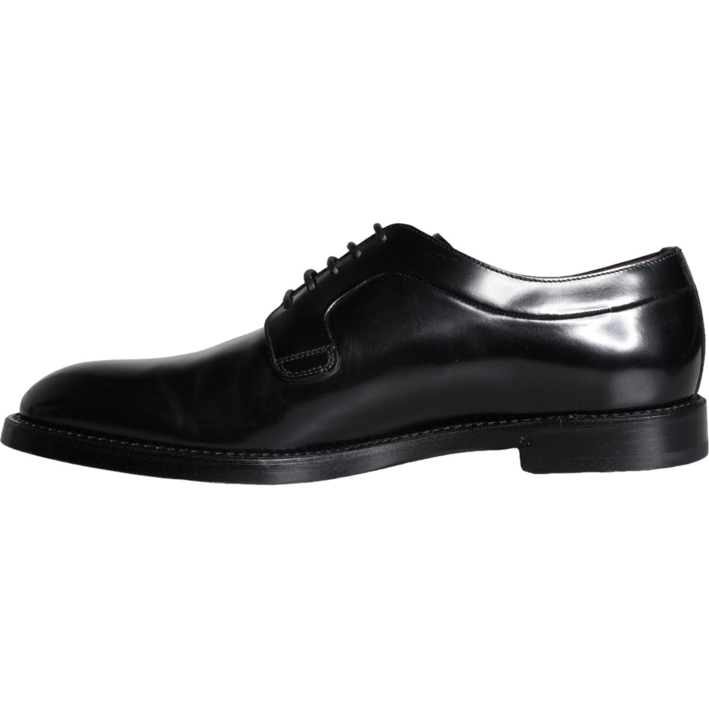 Dolce & Gabbana Black Calfskin Leather Derby Men Dress Shoes Dolce & Gabbana Black