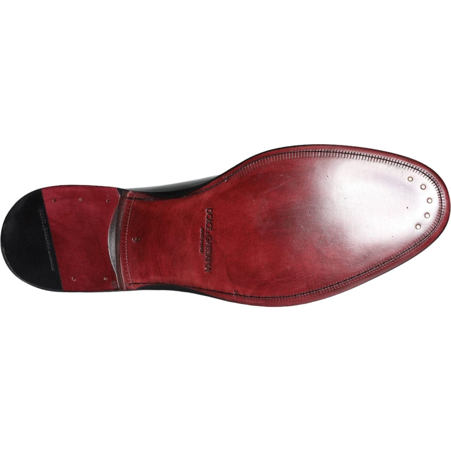 Dolce & Gabbana Black Calfskin Leather Derby Men Dress Shoes Dolce & Gabbana Saddle Brown