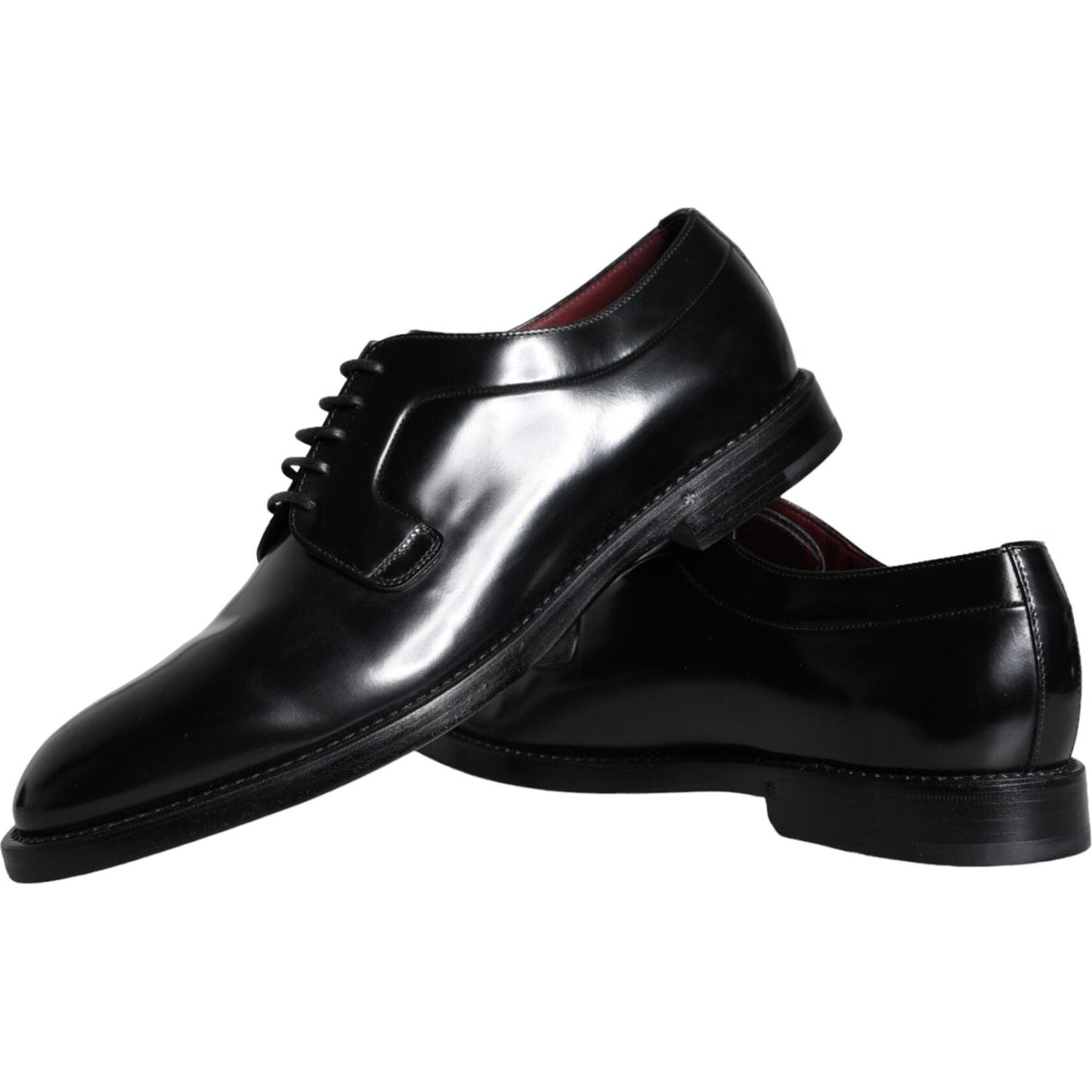 Dolce & Gabbana Black Calfskin Leather Derby Men Dress Shoes Dolce & Gabbana Black