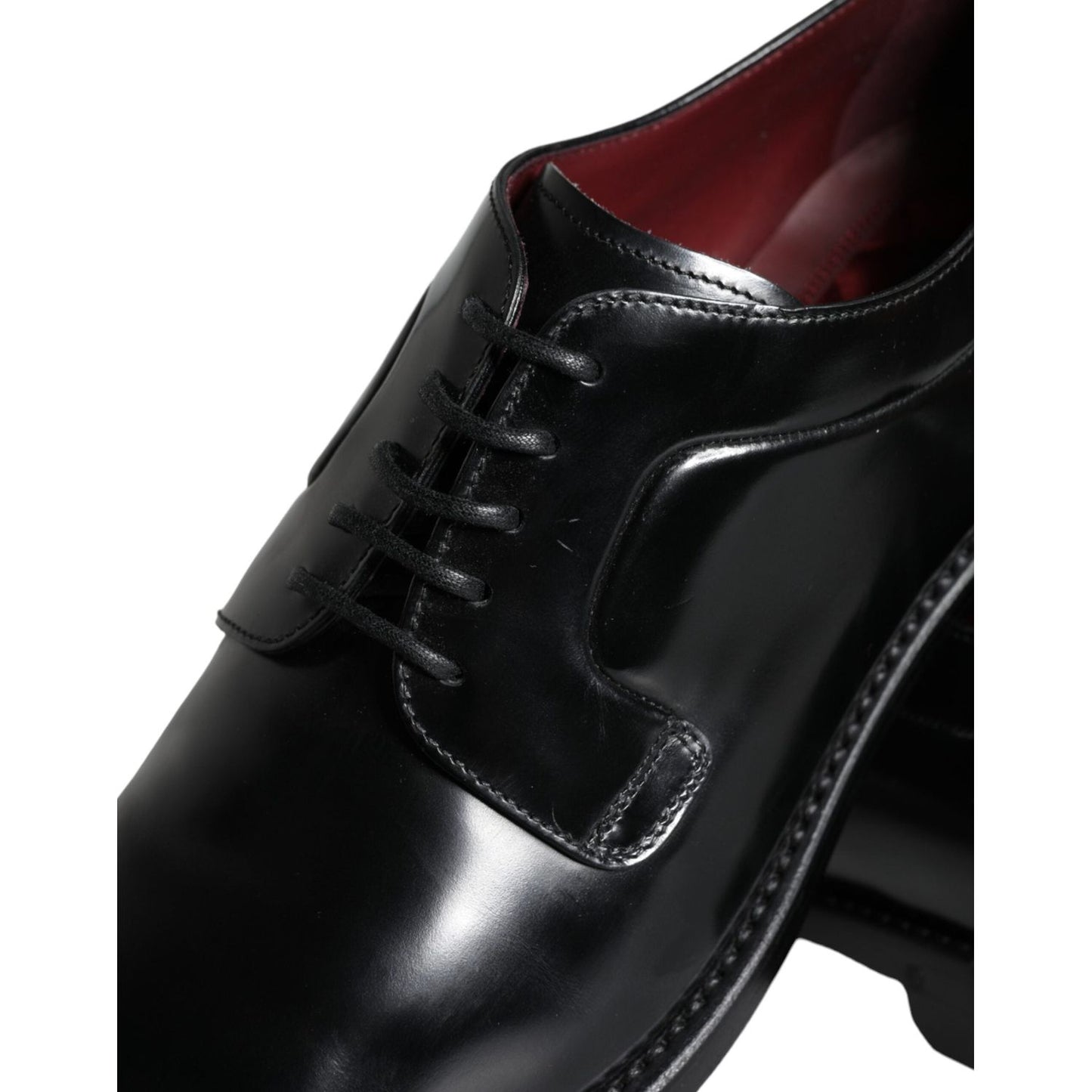 Dolce & Gabbana Black Calfskin Leather Derby Men Dress Shoes Dolce & Gabbana Black