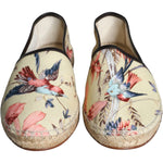Dolce & Gabbana Beige Floral Canvas Espadrilles Slip On Shoes Dolce & Gabbana Gray