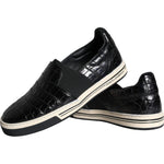 Dolce & Gabbana Black Leather Loafers Slippers Casual Shoes Dolce & Gabbana Light Gray