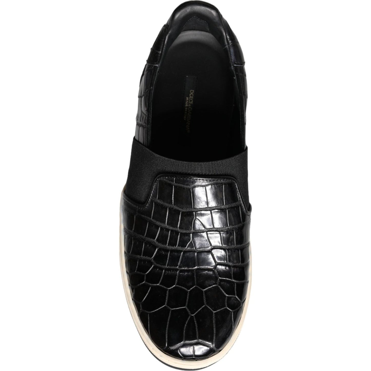 Dolce & Gabbana Black Leather Loafers Slippers Casual Shoes Dolce & Gabbana Black