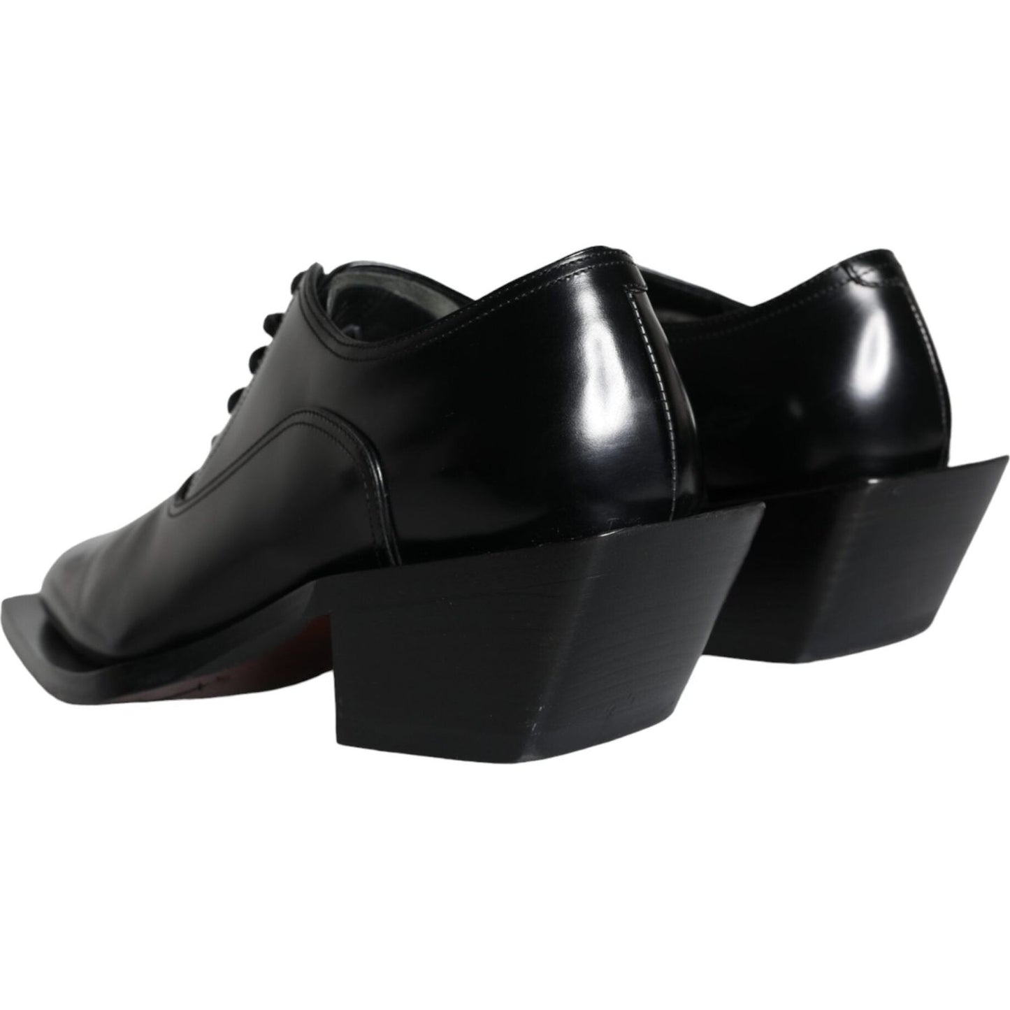 Dolce & Gabbana Black Calfskin Leather Derby Dress Men Shoes Dolce & Gabbana Black