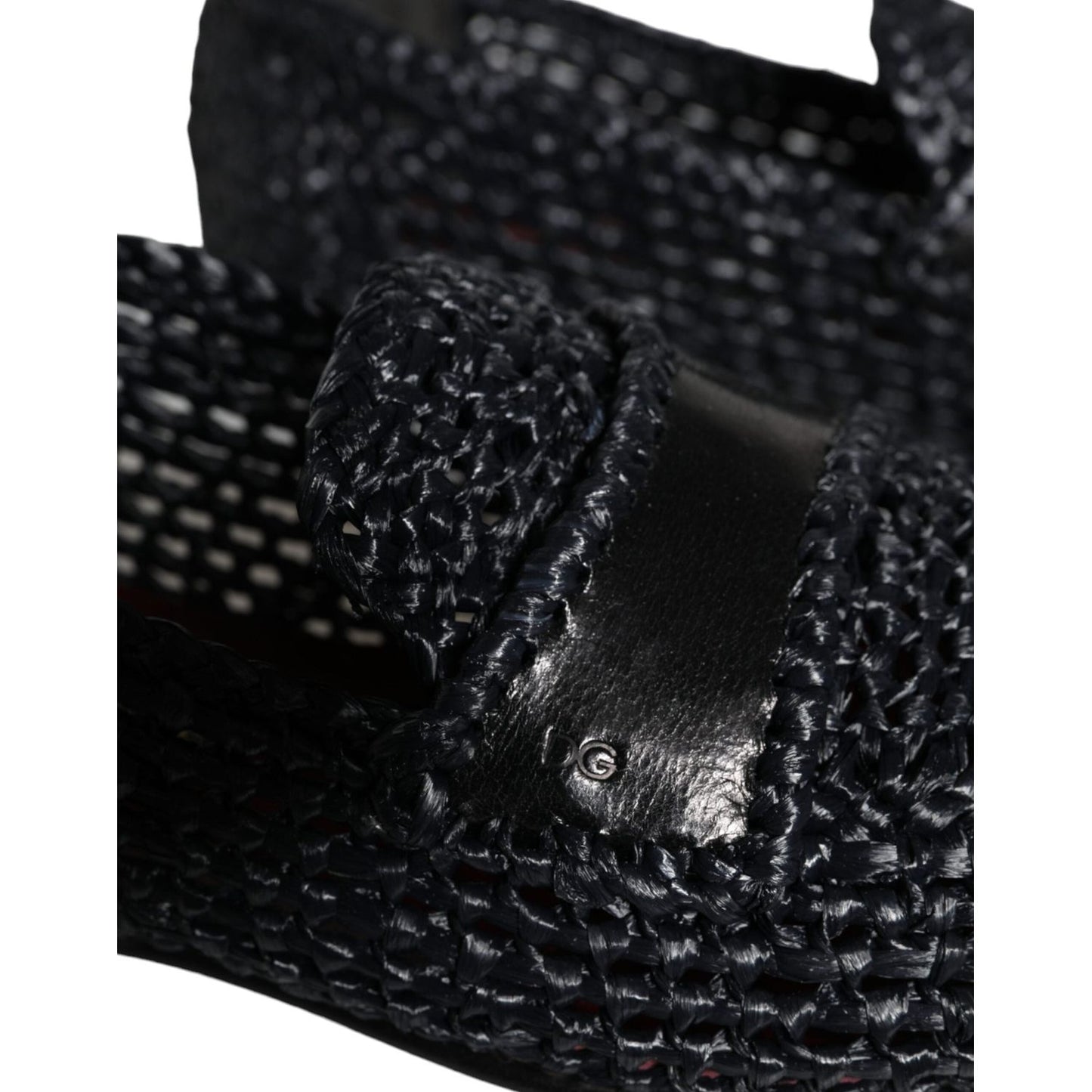 Dolce & Gabbana Black Woven Raffia Slip On Loafers Men Shoes Dolce & Gabbana Black