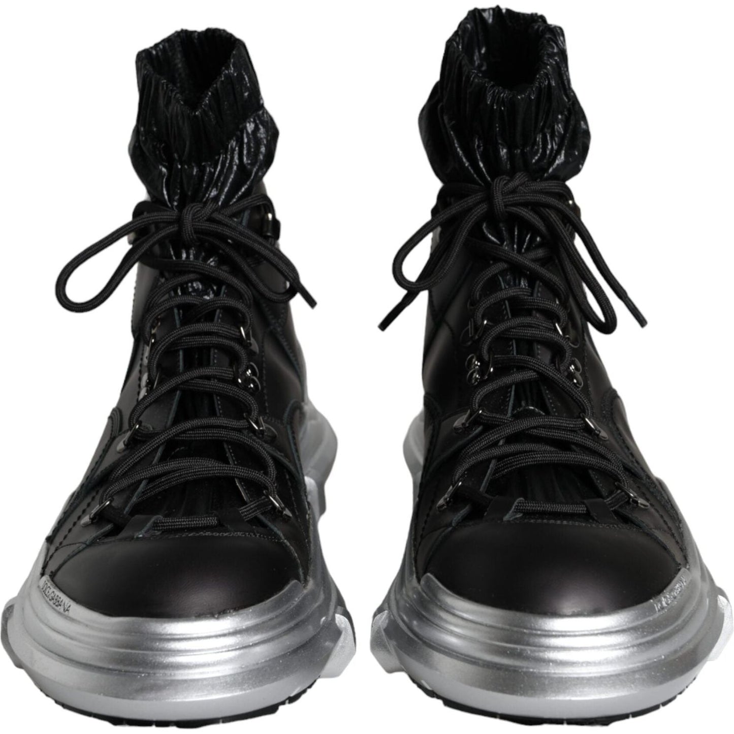 Dolce & Gabbana Black Nylon Galileo High Top Sneakers Shoes Dolce & Gabbana Black