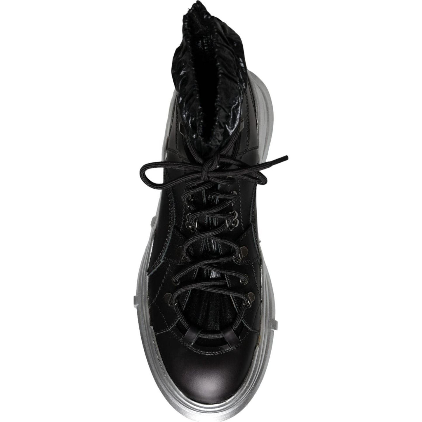 Dolce & Gabbana Black Nylon Galileo High Top Sneakers Shoes Dolce & Gabbana Black