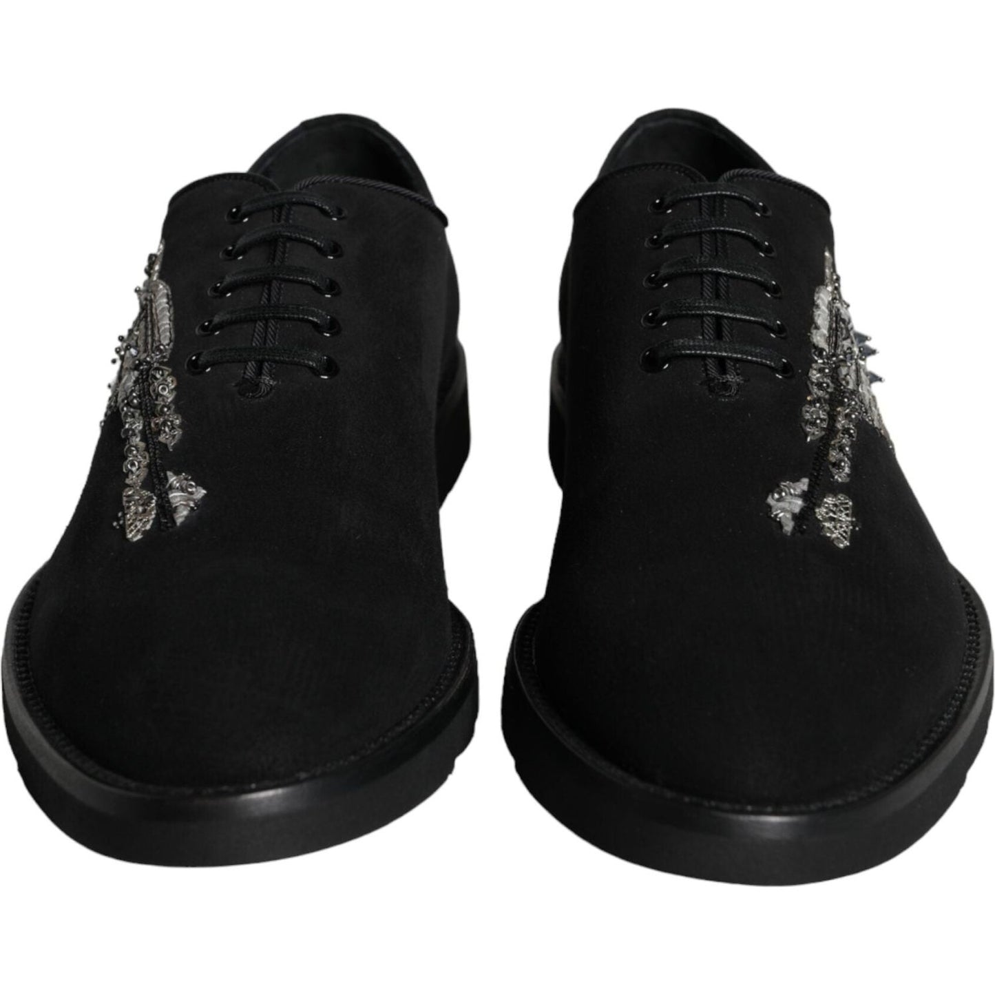 Dolce & Gabbana Black Suede Sicilia Lace Up Formal Shoes Dolce & Gabbana Black