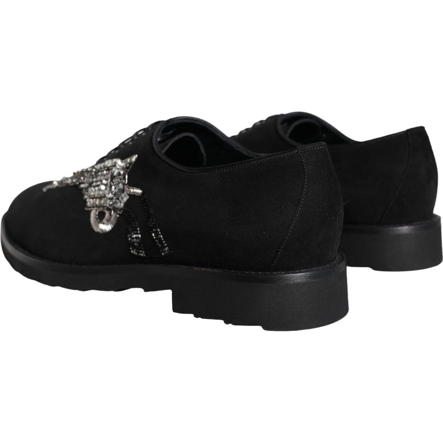 Dolce & Gabbana Black Suede Sicilia Lace Up Formal Shoes Dolce & Gabbana Black