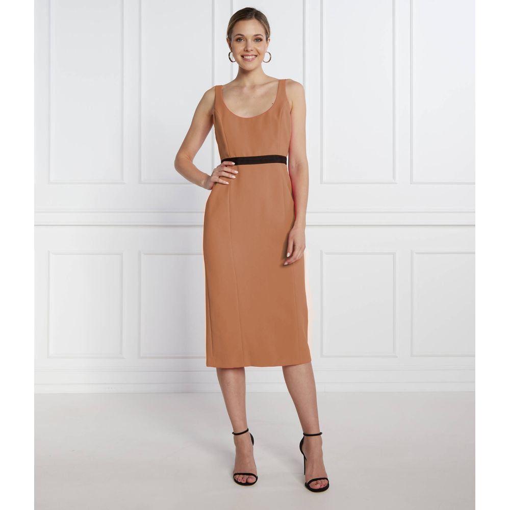 PINKO Brown Polyester Dress PINKO Light Gray