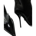 Dolce & Gabbana Black Patent Leather Knee High Boots Shoes LA12927-37