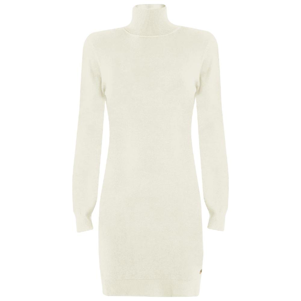 Yes Zee White Viscose Dress Yes Zee Antique White