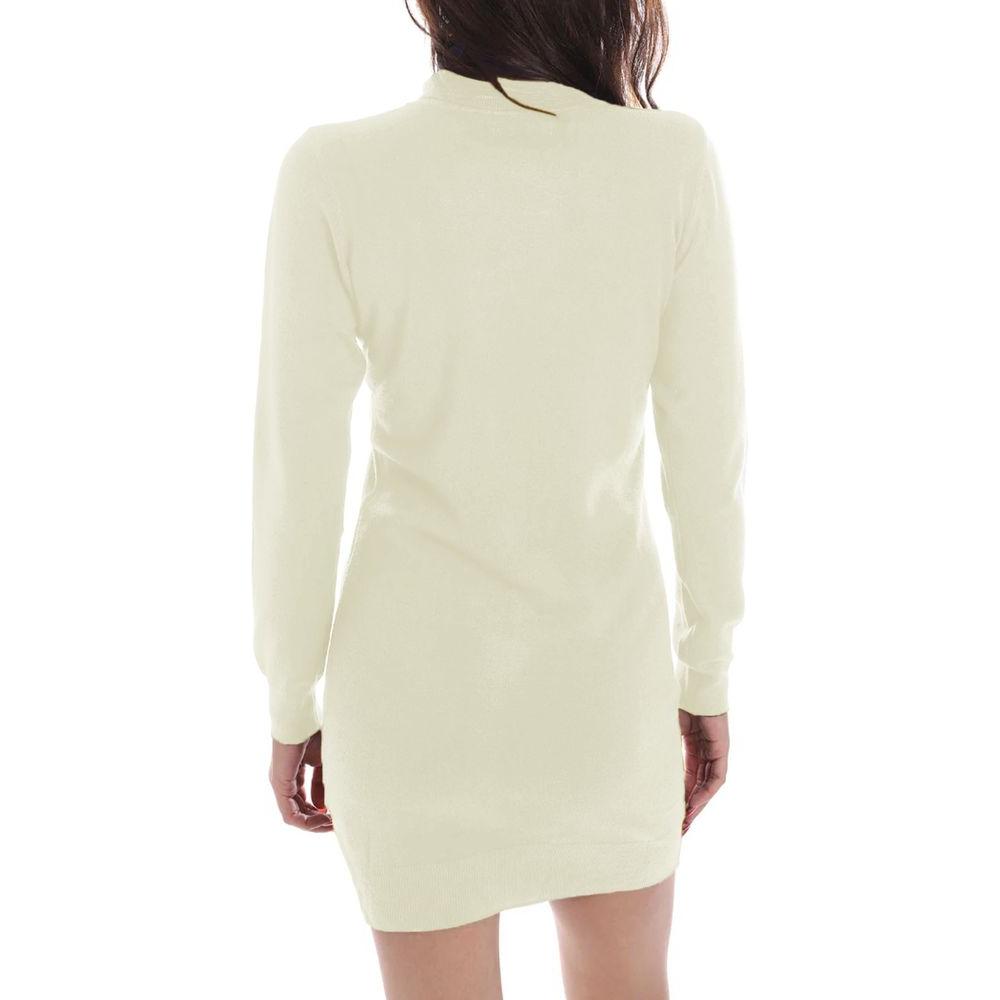 Yes Zee White Viscose Dress Yes Zee Light Gray