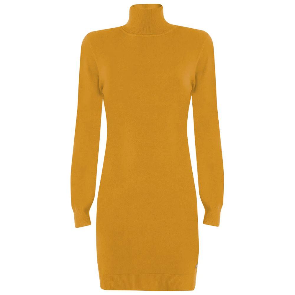 Yes Zee Yellow Viscose Dress Yes Zee Dark Goldenrod