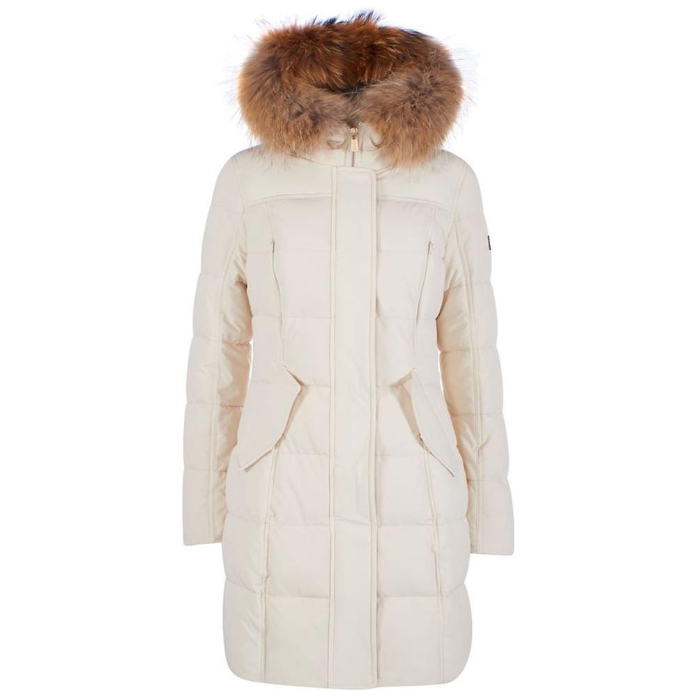 Yes Zee White Nylon Jackets & Coat Yes Zee Light Gray