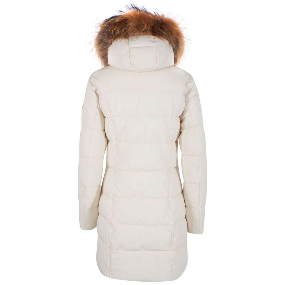 Yes Zee White Nylon Jackets & Coat Yes Zee Light Gray