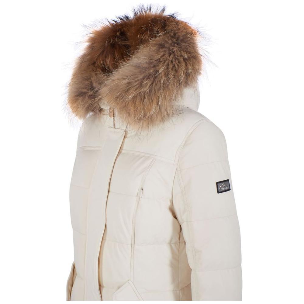 Yes Zee White Nylon Jackets & Coat Yes Zee Light Gray