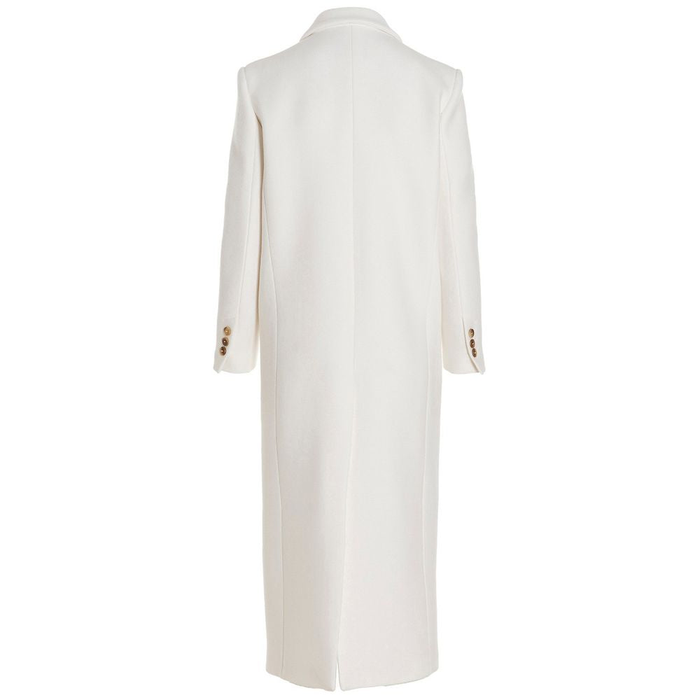 PINKO White Wool Jackets & Coat PINKO Light Gray