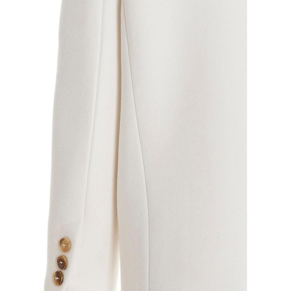 PINKO White Wool Jackets & Coat PINKO Light Gray