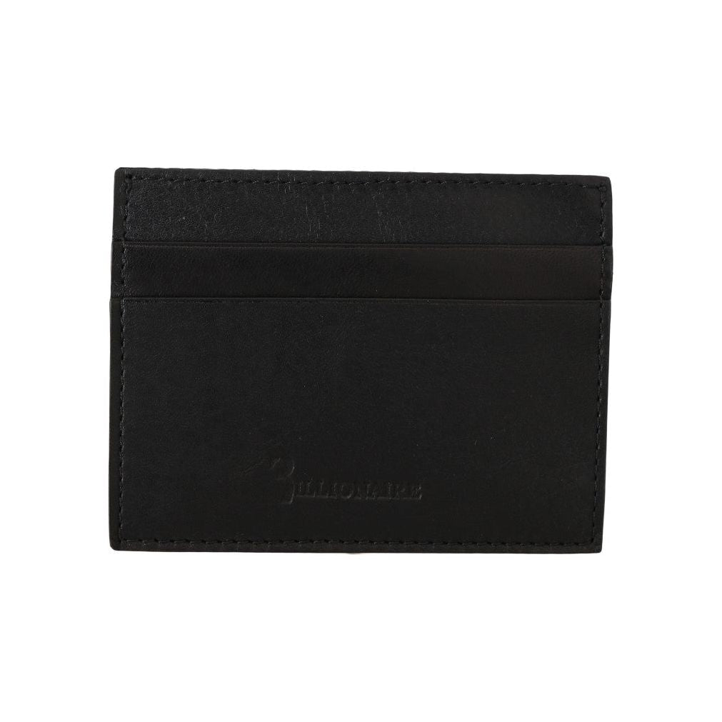 Billionaire Italian Couture Exquisite Black Leather Men's Wallet Wallet Billionaire Italian Couture Black