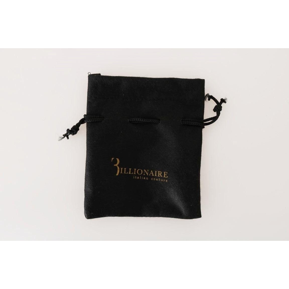 Billionaire Italian Couture Exquisite Black Leather Men's Wallet Wallet Billionaire Italian Couture Antique White
