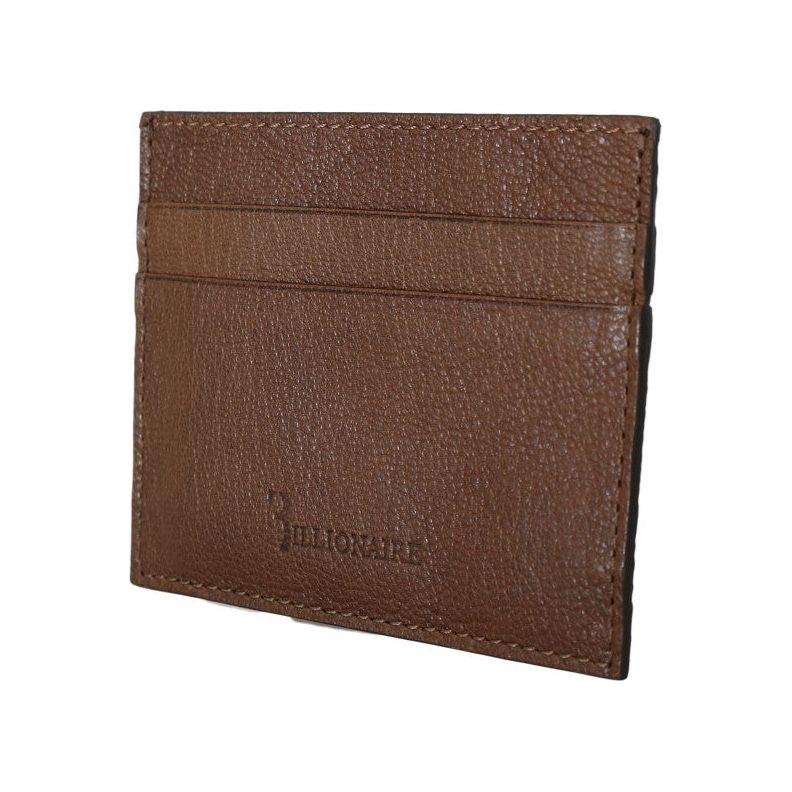 Billionaire Italian Couture Elegant Leather Men's Wallet in Brown Wallet Billionaire Italian Couture Dark Olive Green