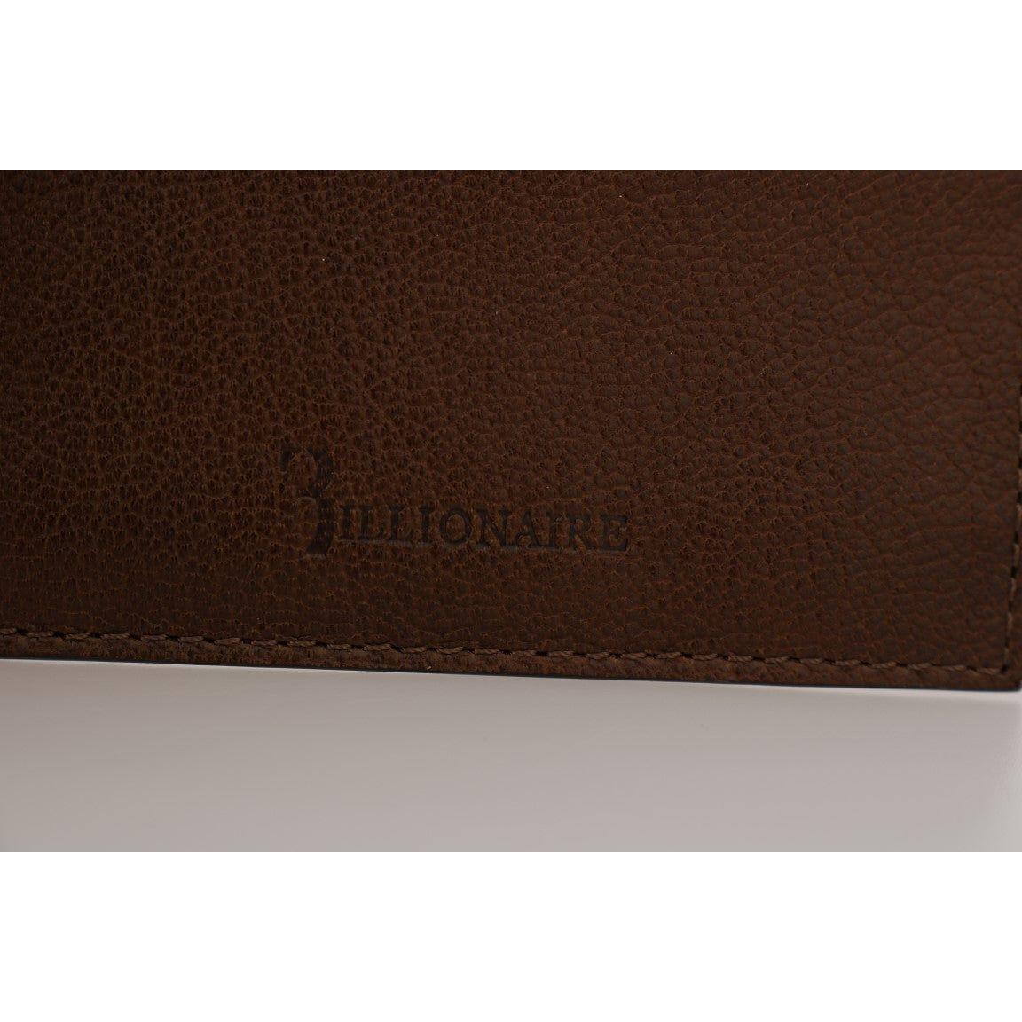 Billionaire Italian Couture Elegant Leather Men's Wallet in Brown Wallet Billionaire Italian Couture Black