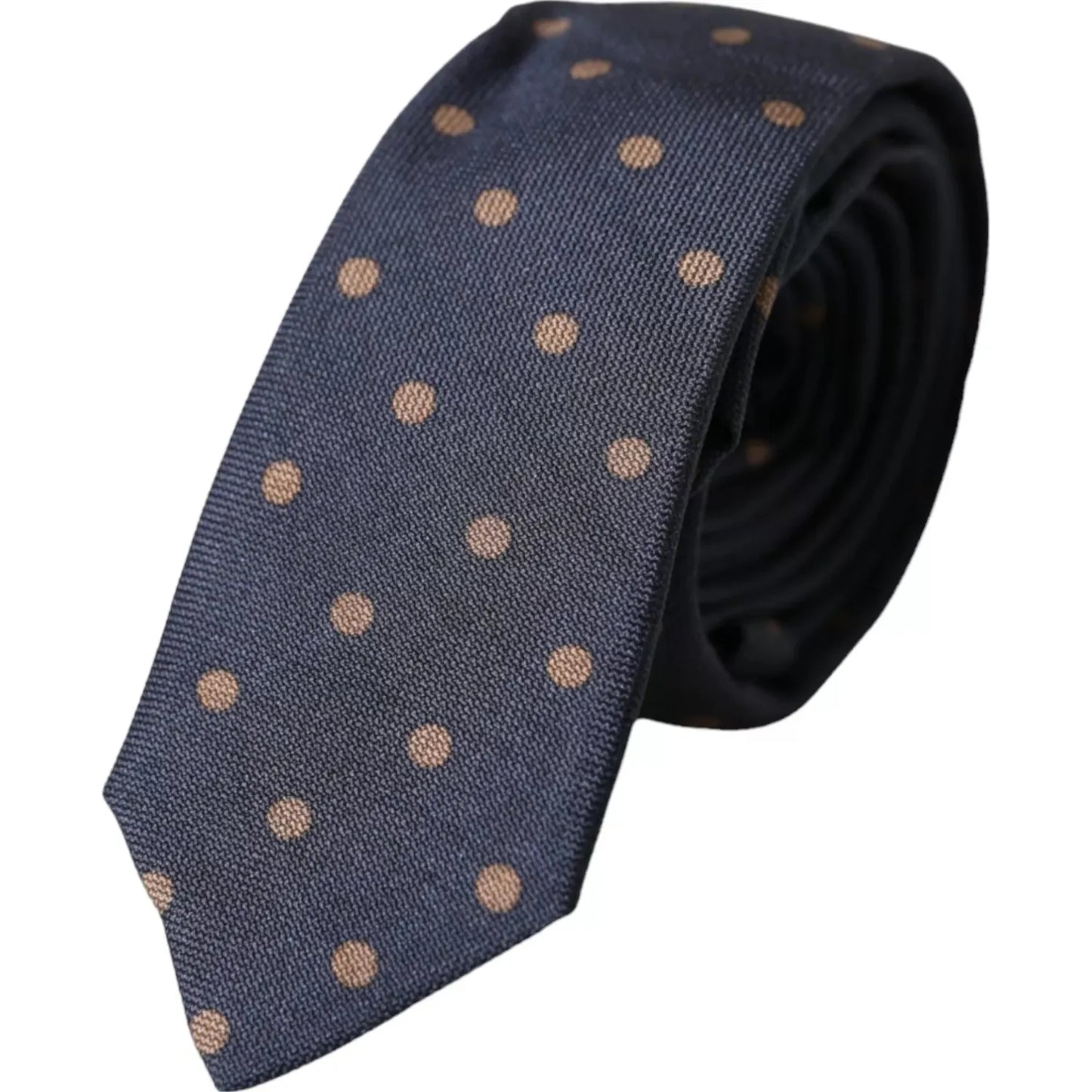 Dolce & Gabbana Black Dotted Fantasy Silk Adjustable Men Tie Dolce & Gabbana Dark Slate Gray