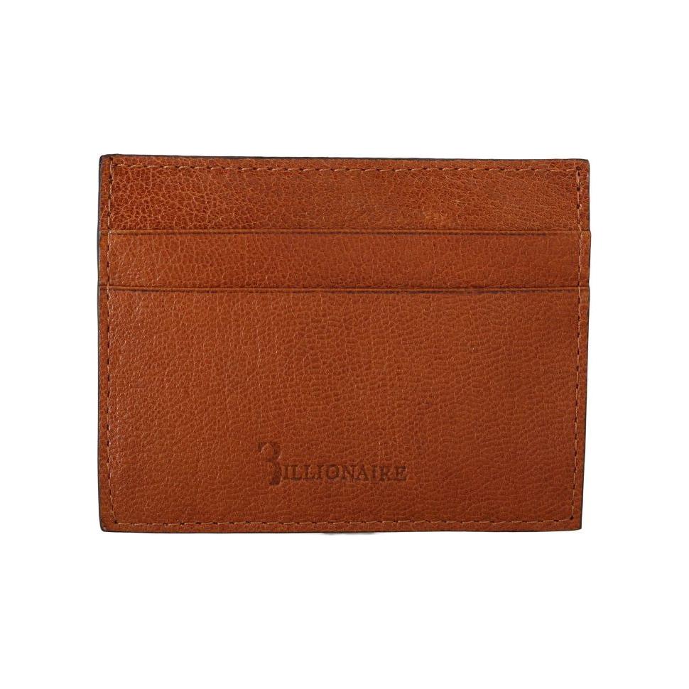 Billionaire Italian Couture Elegant Men's Leather Wallet in Brown Wallet Billionaire Italian Couture Saddle Brown