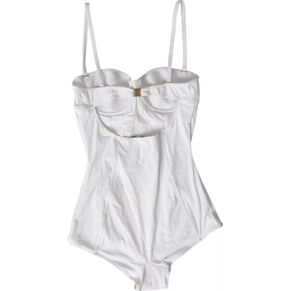 Dolce & Gabbana White Swimsuit One Piece Women Beachwear Bikini Dolce & Gabbana Light Gray