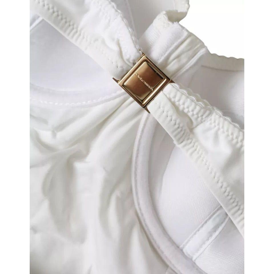 Dolce & Gabbana White Swimsuit One Piece Women Beachwear Bikini Dolce & Gabbana Light Gray