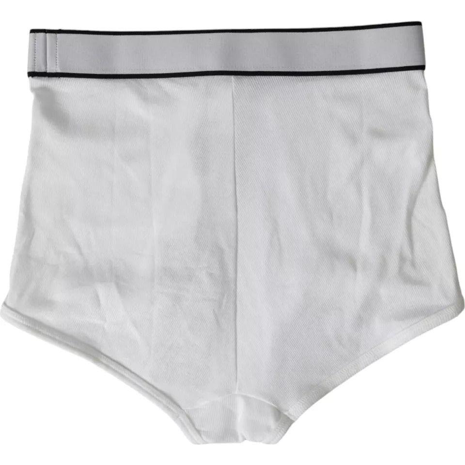 Dolce & Gabbana White Cotton Stretch Branded Logo Underwear Dolce & Gabbana Light Gray