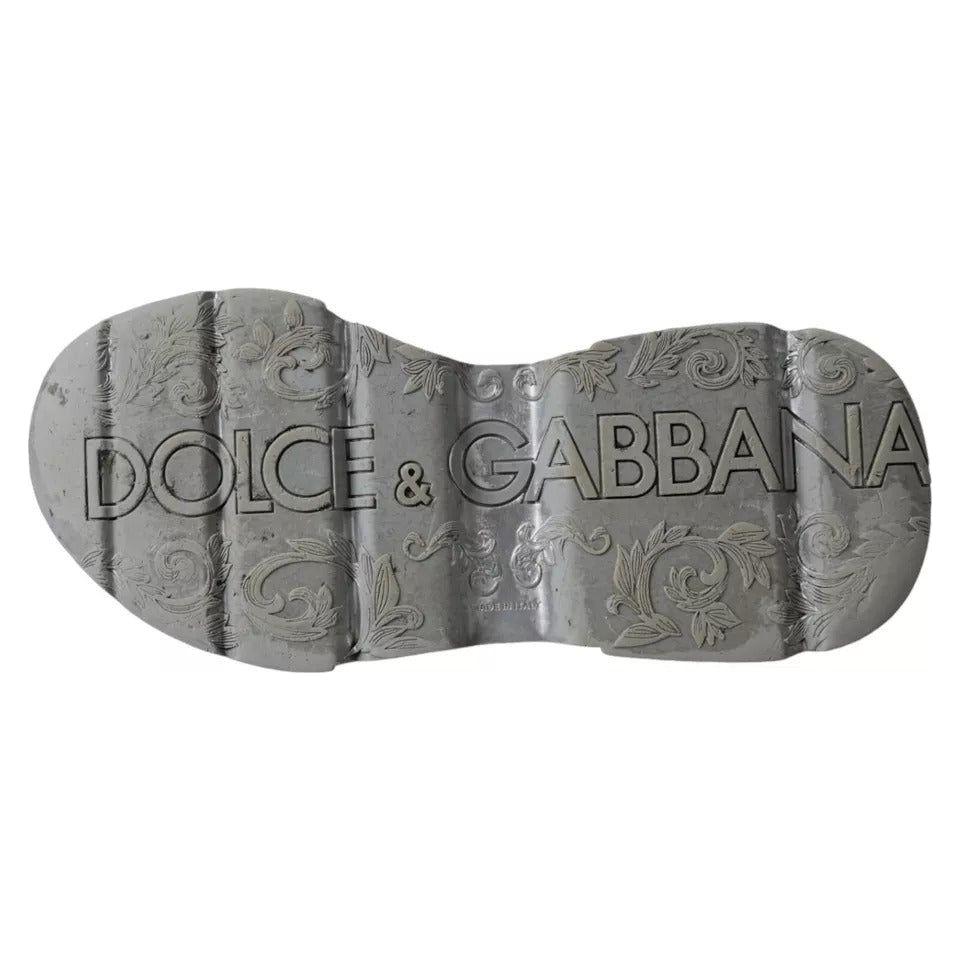 Dolce & Gabbana White Silver Daymaster Low Top Sneakers Shoes Dolce & Gabbana Slate Gray